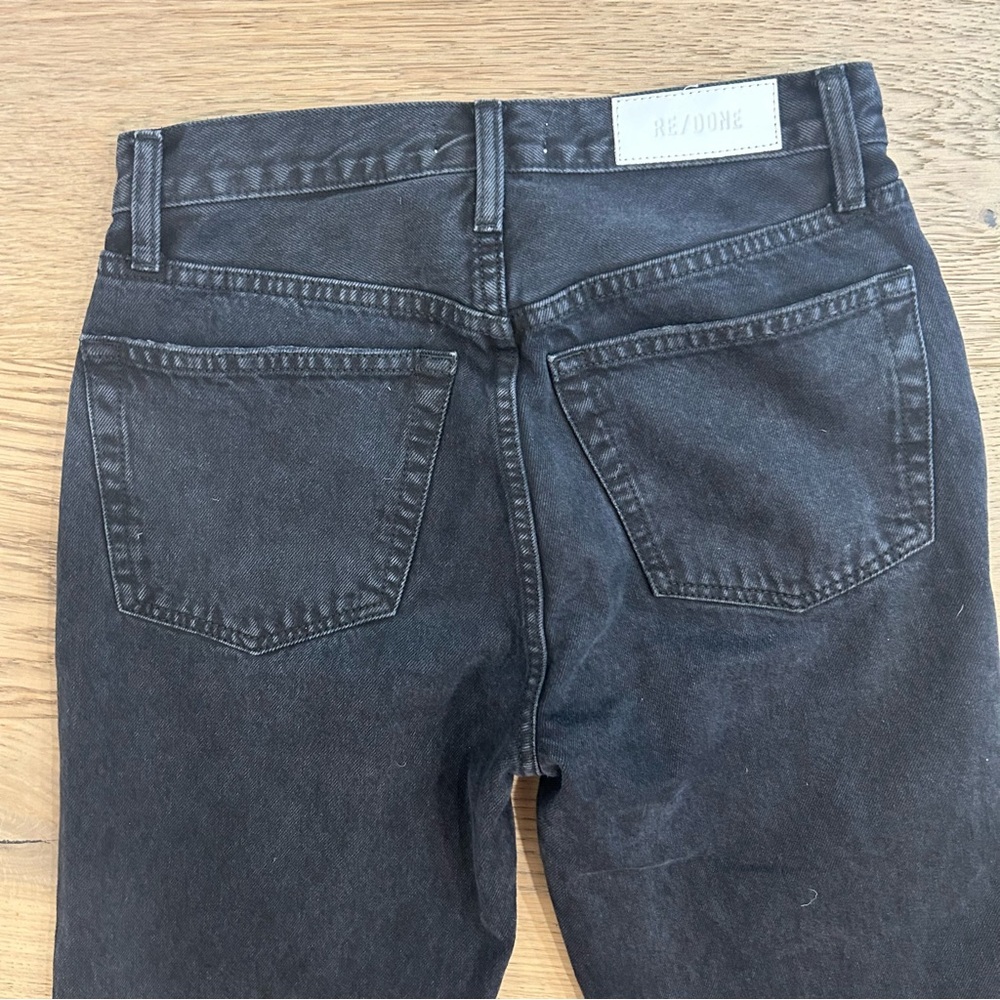 Redone 90's High Rise Loose Washed Black with Rips Distressed - Picture 9 of 13